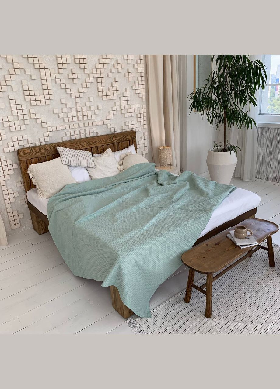 Вафельное покрывало евро макси Мятное (240*220) Glav Textile (297365367)