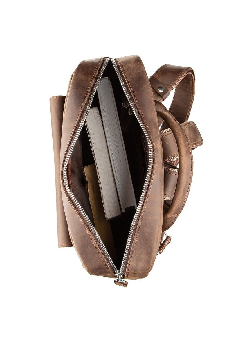 Рюкзак унісекс із натуральної шкіри з кишенями коричневий (sku_11175) No Brand (329860284)