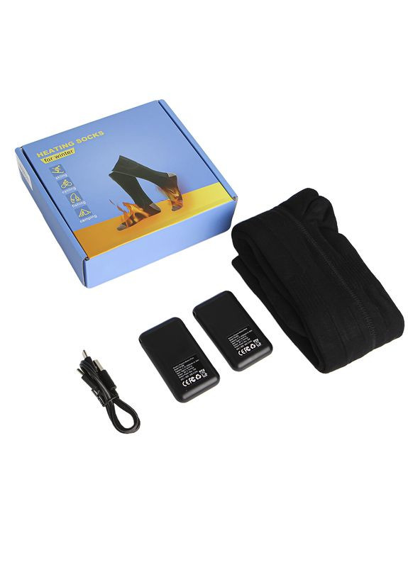 Носки с подогревом YX807 Black для мужчин и женщин электрические теплые носки с аккумулятором Lesko (342118423)