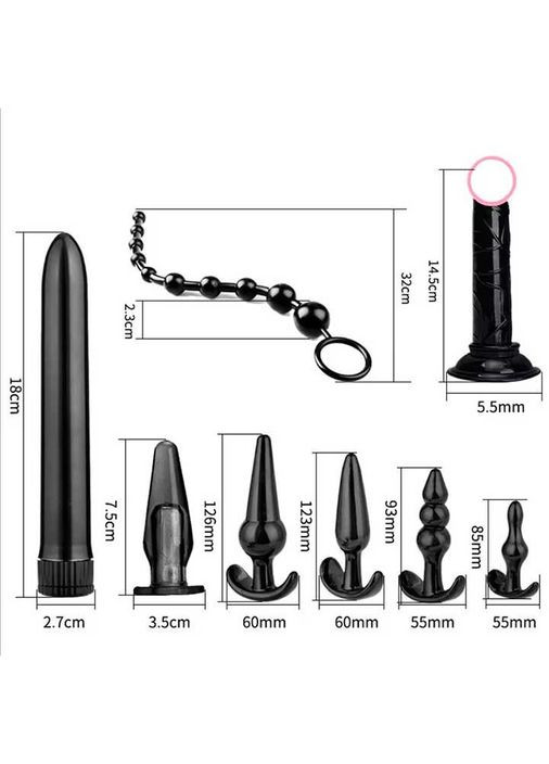Анально-влагалищный набор из 8 предметов сиреневого цвета для анальной стимуляции для женщин и мужчин China (360603091)