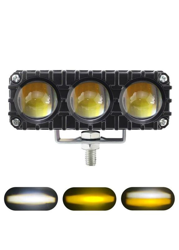 Фара світлодіодна LED 3 режими 17 Вт білий / жовтий No Brand (308254380)