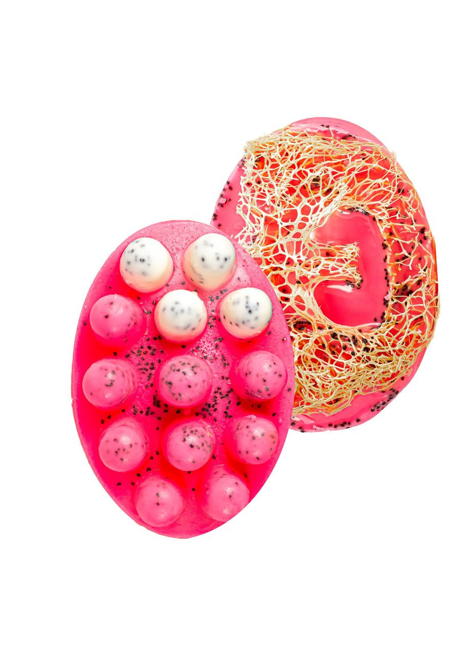 Натуральне мило скраб з люфою з ароматом малини Top Beauty (367988723)