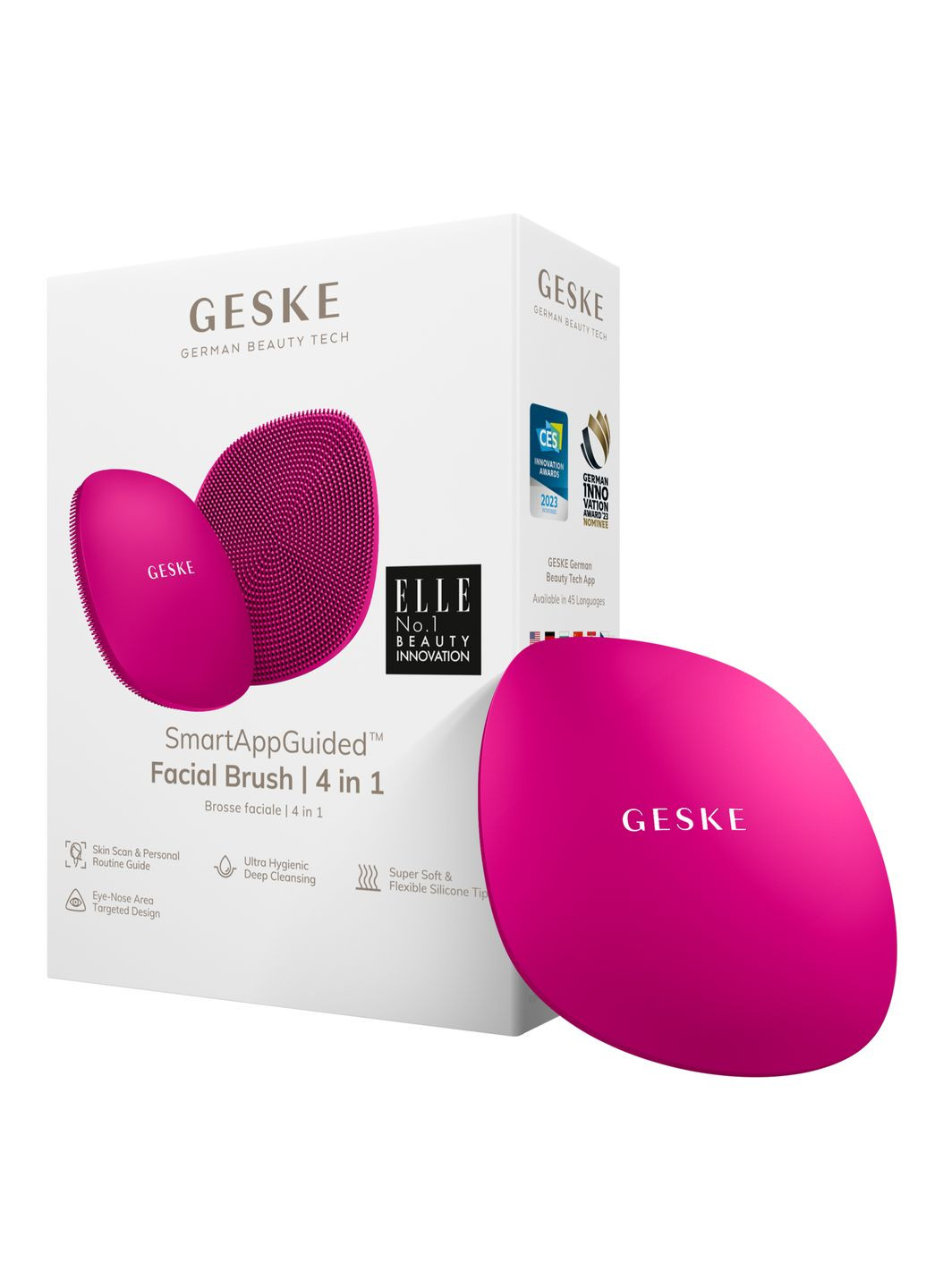 Щітка для обличчя Facial Brush 4в1 magenta GESKE (341526170)