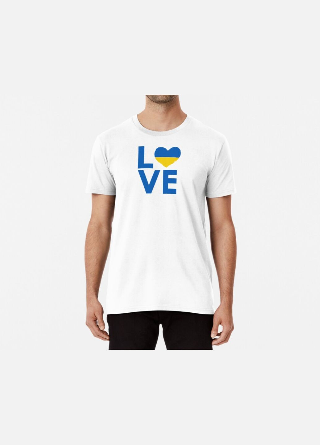 Біла чоловіча патріотична футболка з принтом love україна Stedman