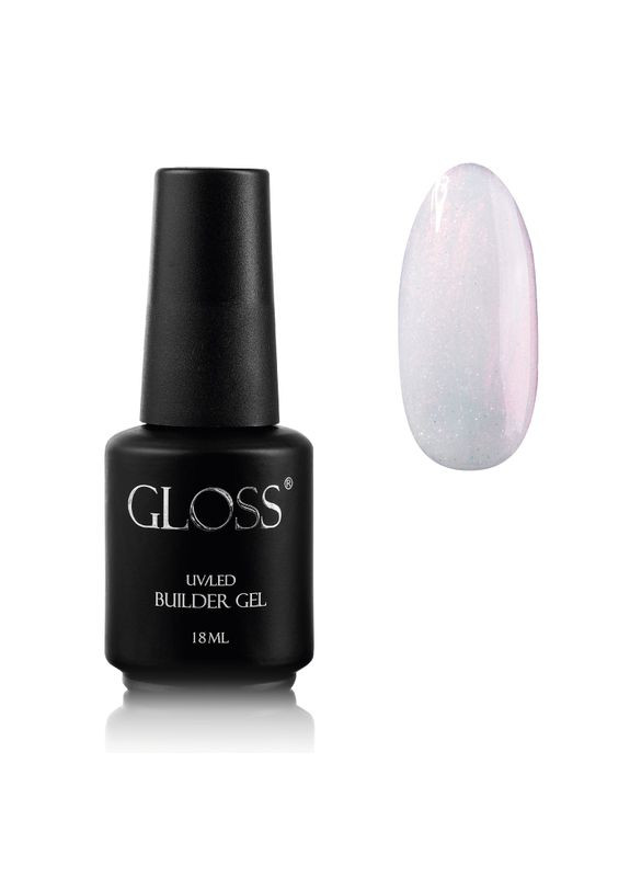 Однофазный гель с кистью Builder Gel GLOSS Pink Silver, 18 мл Gloss Company (283296249)
