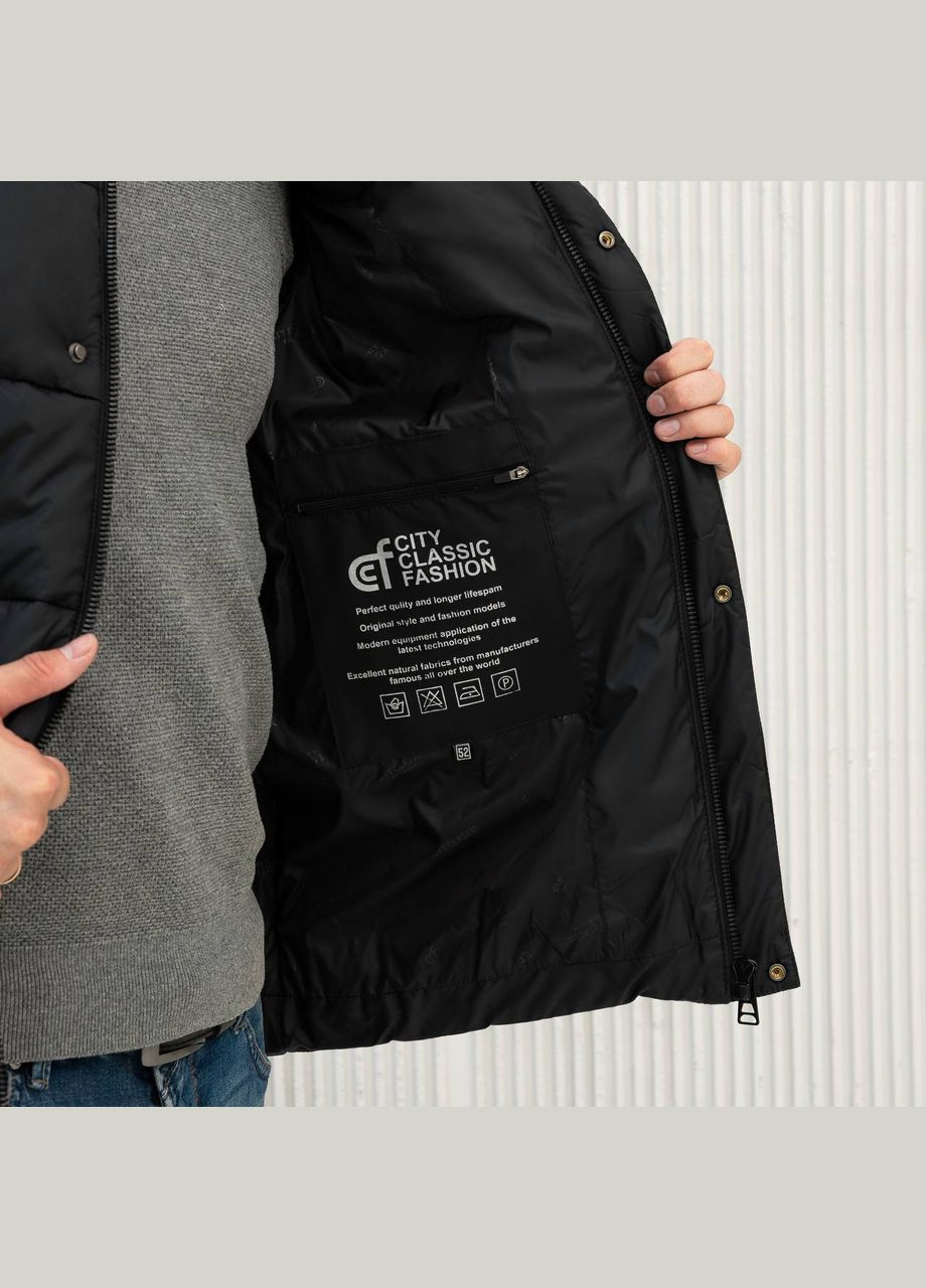 Черная зимняя мужская куртка зимняя большого размера SK