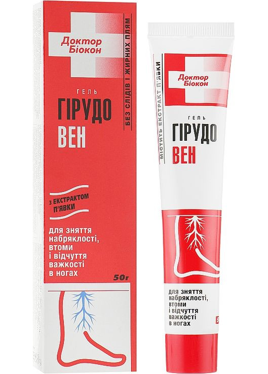 Гель для улучшения кровообращения, снятия отечности и усталости ног Доктор 50g (83609-27908) Биокон (368609166)