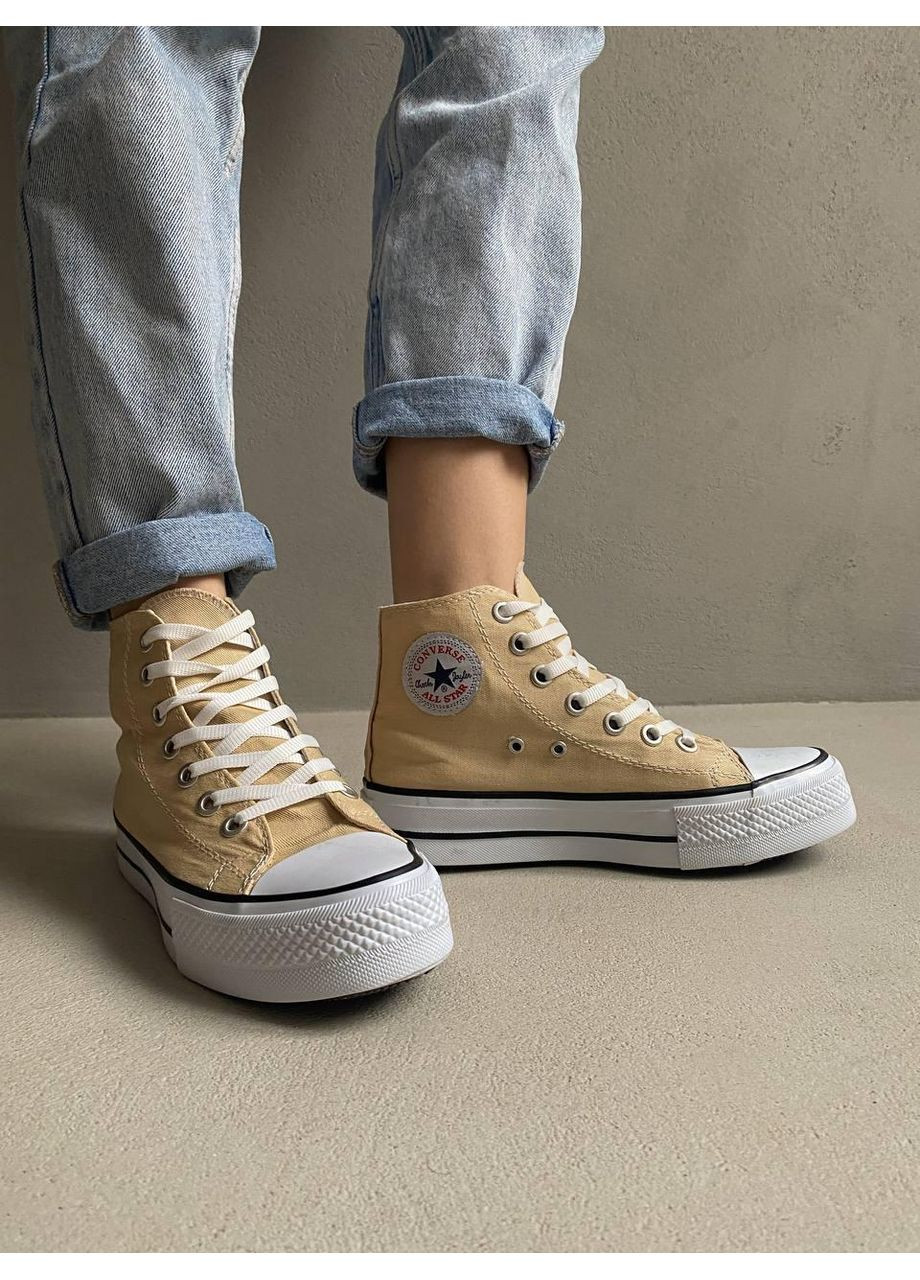 Бежеві Осінні кеди чоловічі converse chack taylor beige конверс No Brand