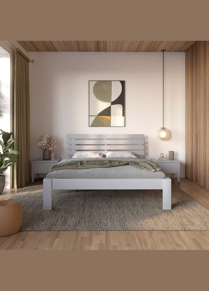 Двухспальная деревянная кровать Техас (RAL-7040) 180х190 см (MBG-7035) Mebigrand (368283049)