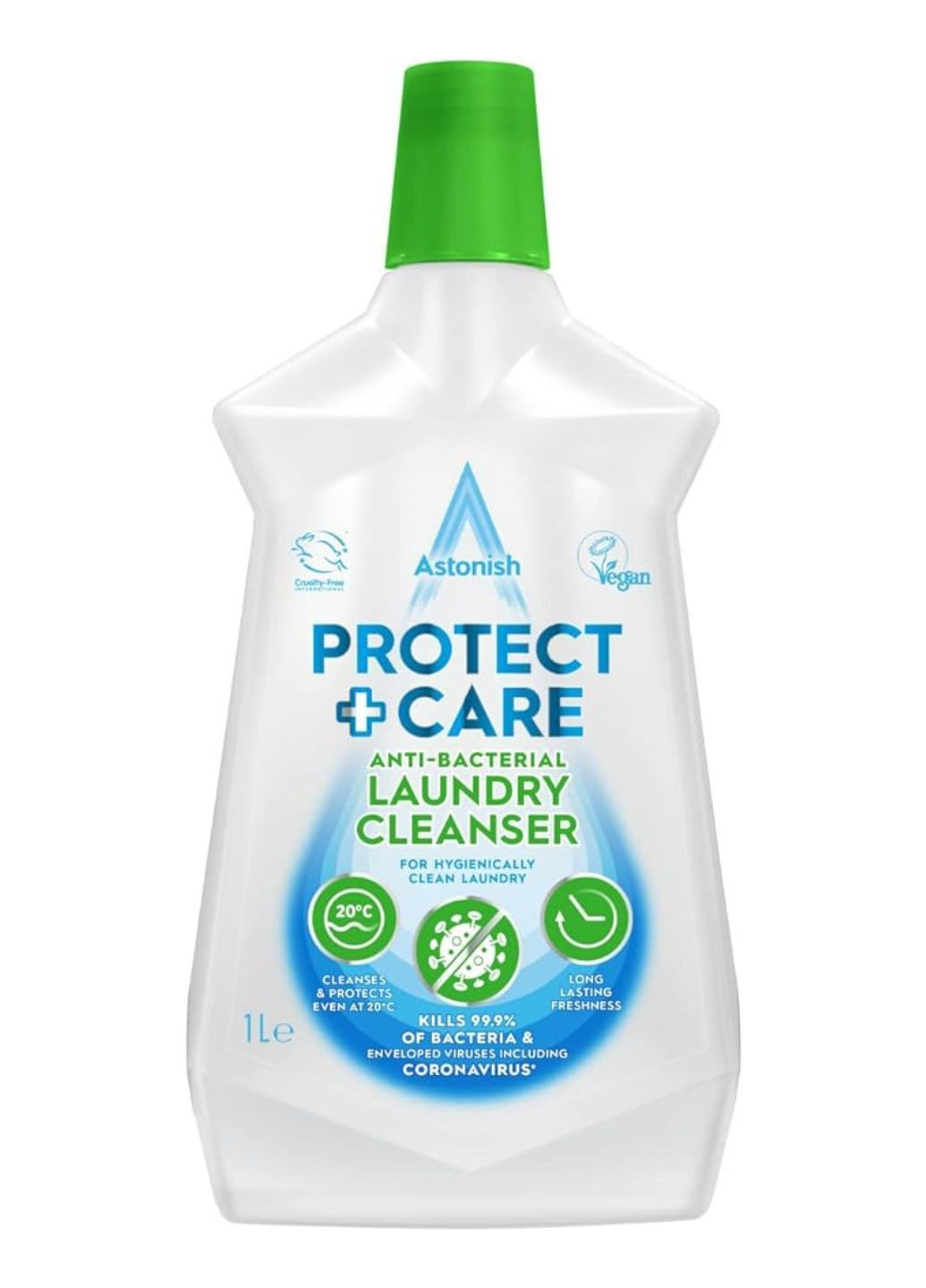 Средство Protect + Care для дезинфекции и уничтожения неприятного запаха во время стирки без запаха 1000 мл Astonish (279371642)
