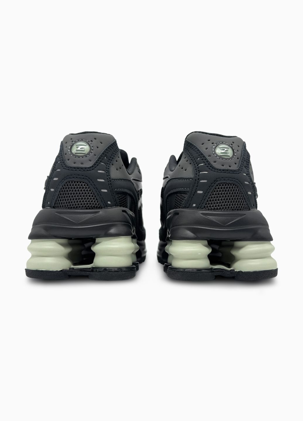 Черные демисезонные кроссовки мужские nike shox ride 2 sp x supreme black green | найк шокс райд черные No Brand