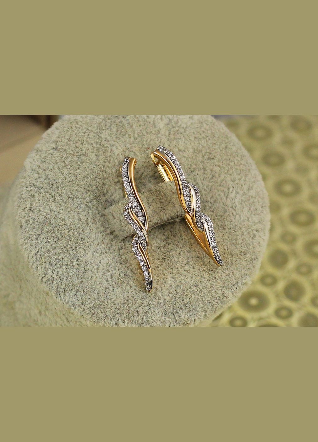 Серьги зевс с родием 2,8 см золотистые Xuping Jewelry (328451017)