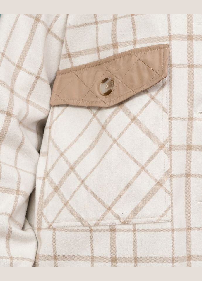 Бежева демісезонна куртка-сорочка 1626 Alenka Plus