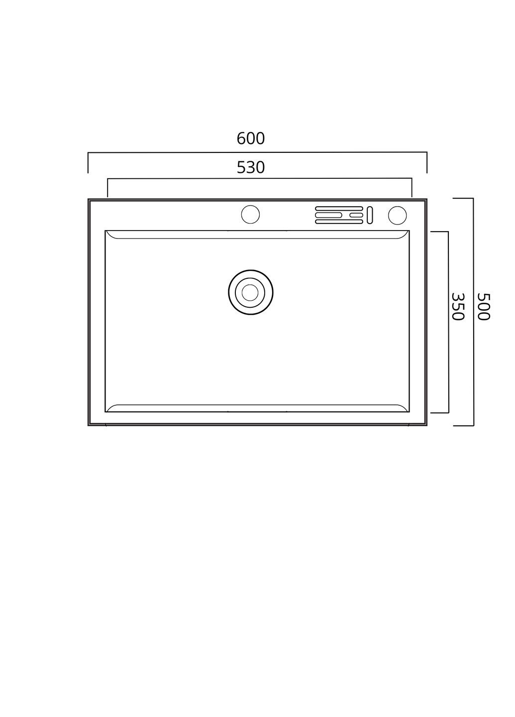 Кухонна мийка нержавійка 60х50 Handmade з підставкою для ножів (сифон круглий, 3,0/0,8) Platinum (291016244)