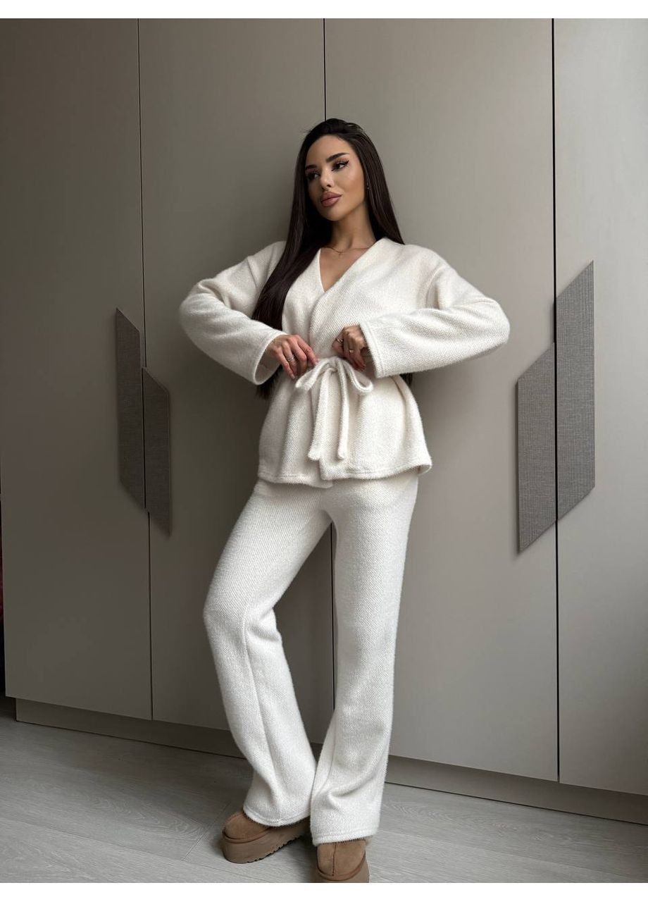 Теплий жiночий костюм з альпаки молочного кольору 36255 Fashion (371886733)