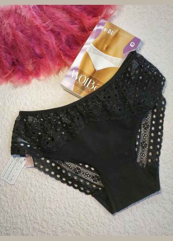 Чарівні жіночі трусики eco-du волбар білі з гіпюром Wolbar (369612975)