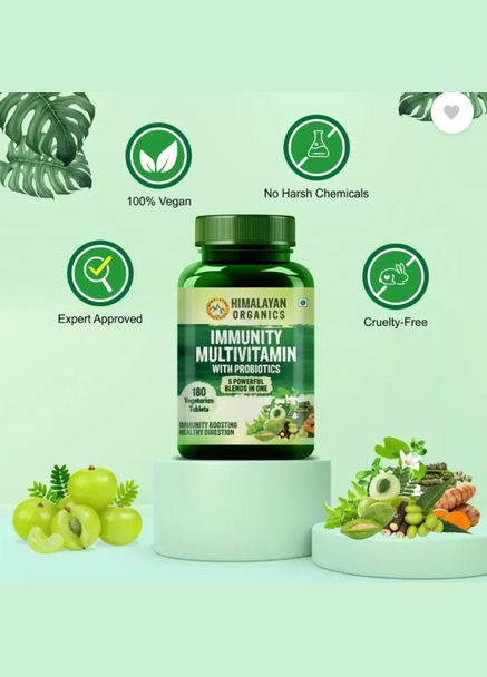 Хималаян Органикс Himalayan Organics 180 таб Витамины с пробиотиками БАД Аюрведические витамины для семьи Himalaya (336546251)