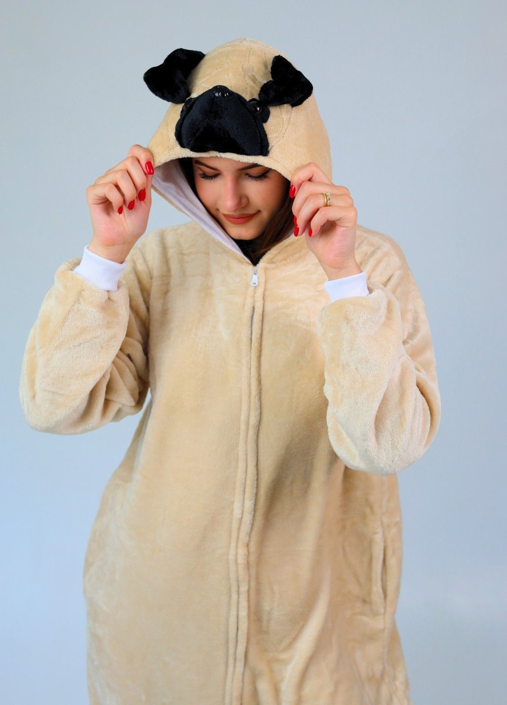 Кігурумі піжама Мопс жіноча бежевий плюшеве Lalapka (363039737)