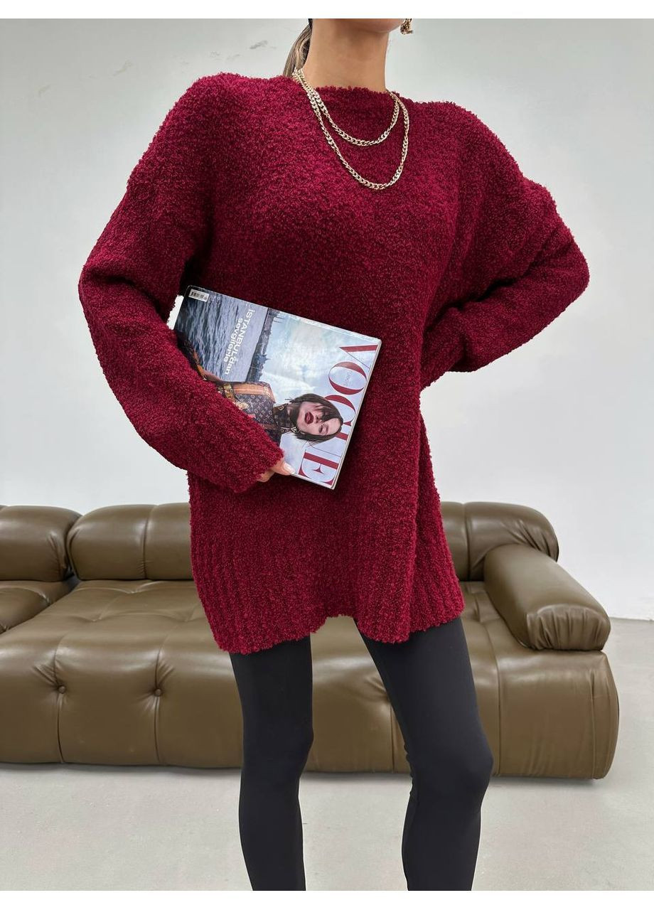 Бордовий демісезонний жіночий светр пуловер Asi.Store.ua