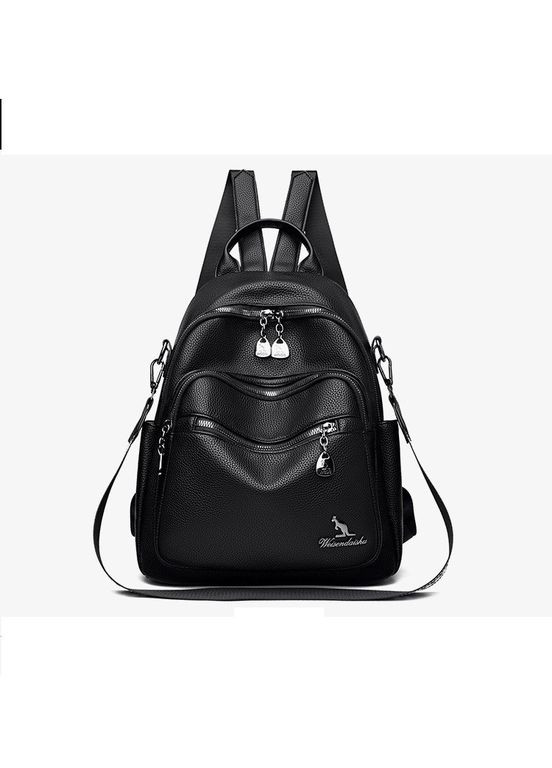 Женский черный рюкзак из натуральной кожи. КиП (366871553)