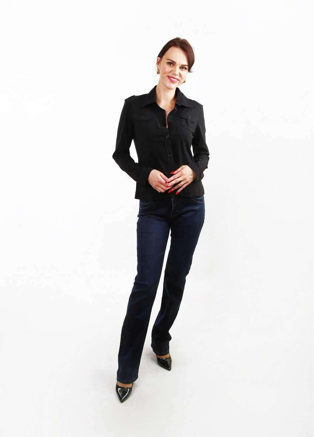 Черная рубашка однотонная Mtp