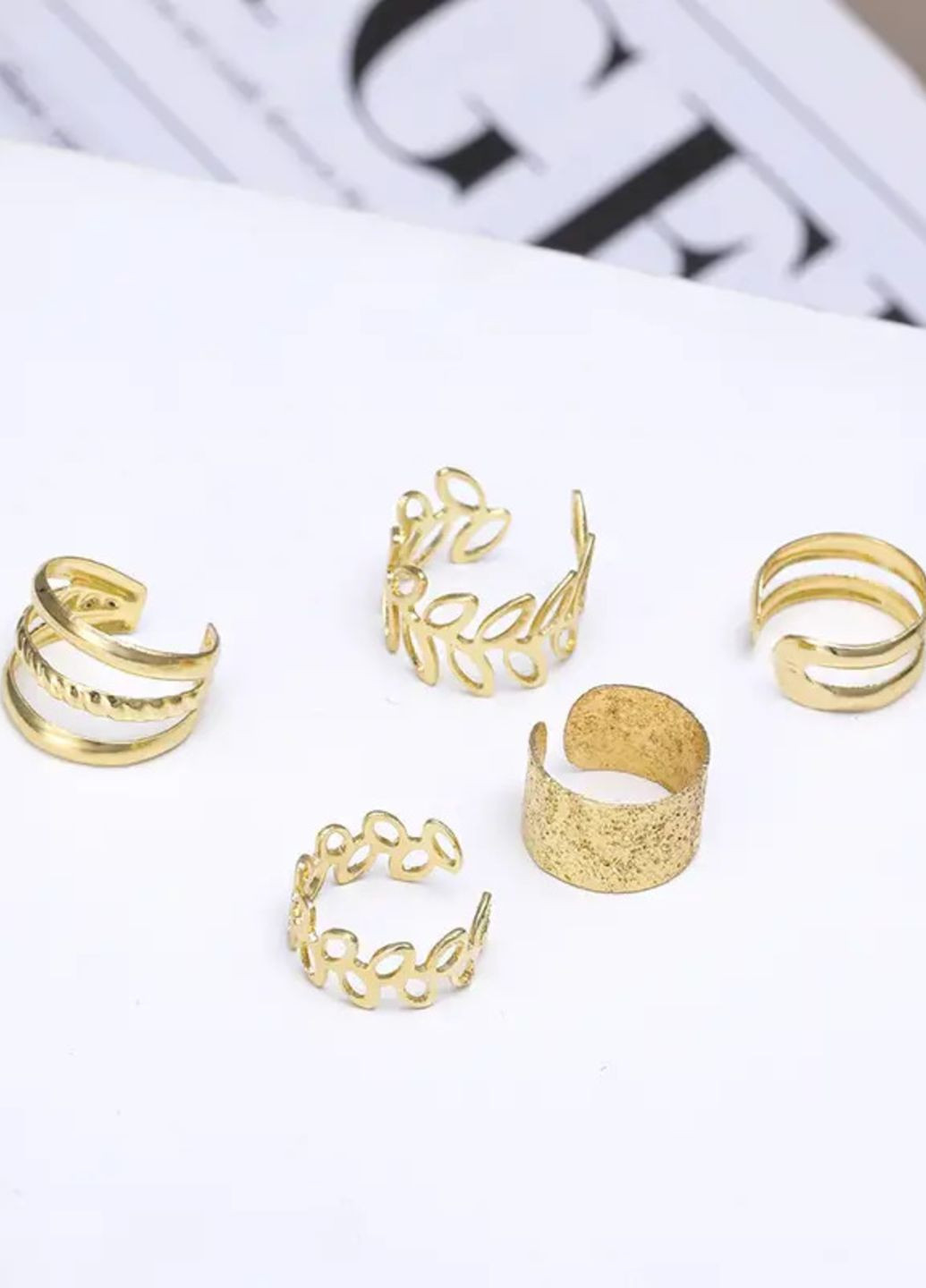 Набір сережки-кафи Золотий листок No Brand (314801122)