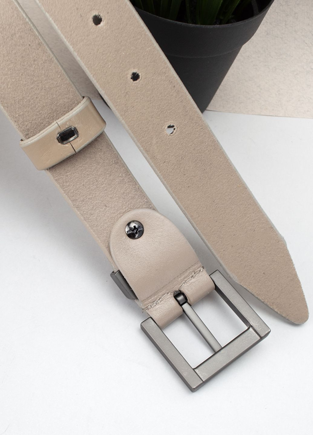 Ремень женский кожаный бежевый -3023 под брюки (120 см) JK (294944144)