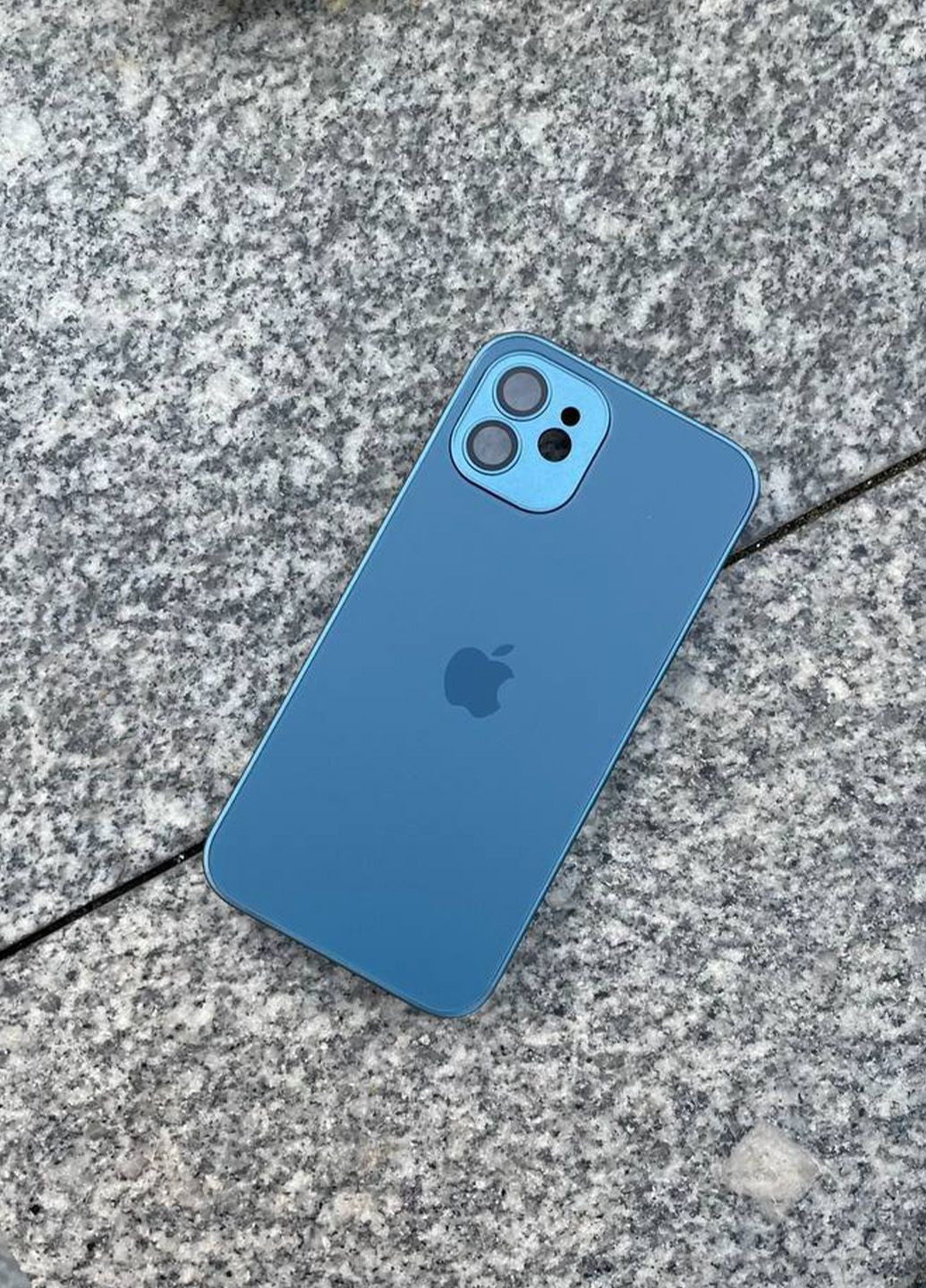Чохол скляний для iPhone 11 синій Navy Blue No Brand (282676377)