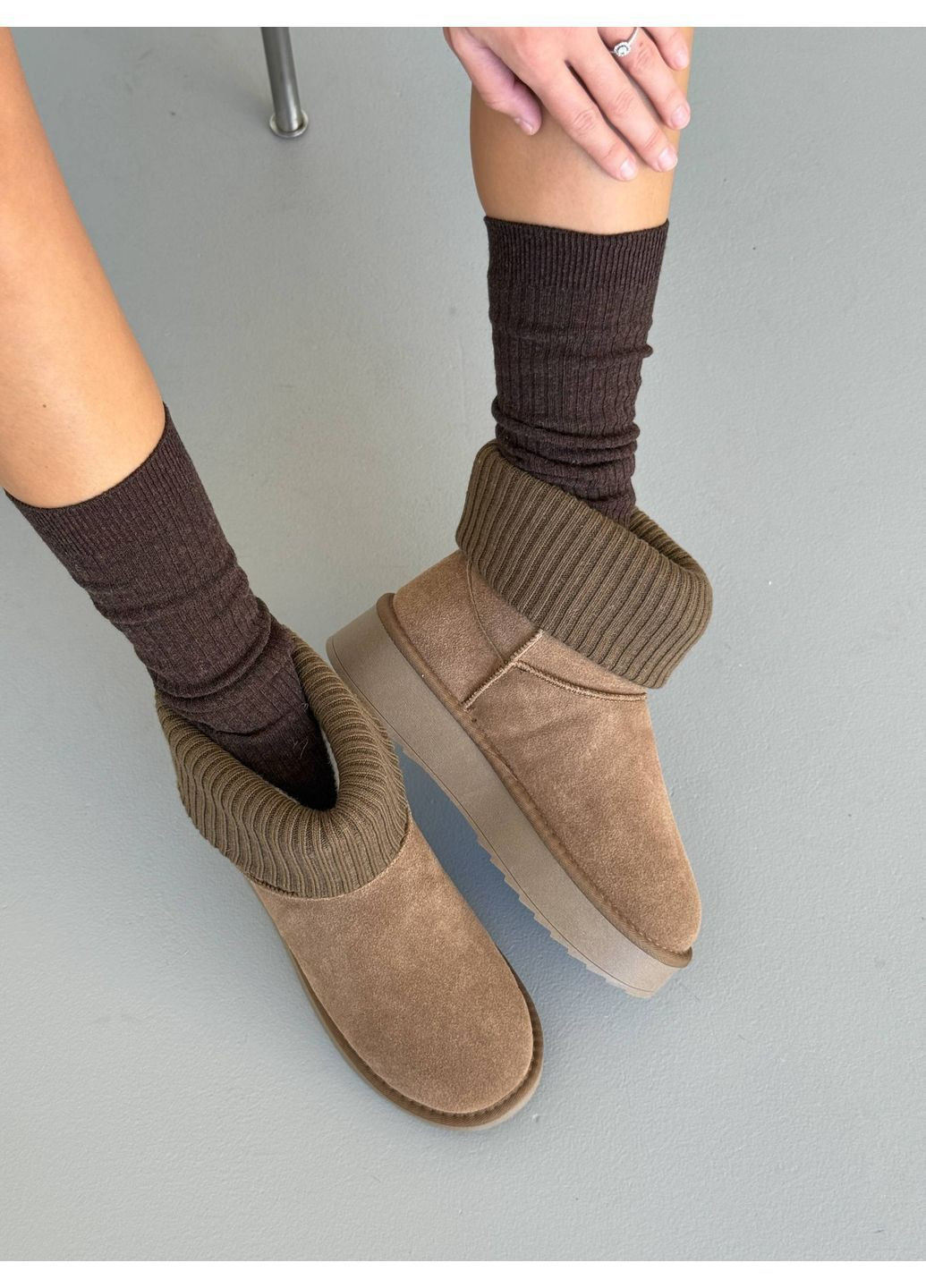 Угги з імітацією шкарпеток Helen (365548670)