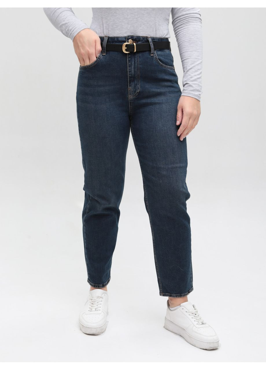 Джинси жіночі сині прямі МОМ Мom regular Cracpot - (369668951)