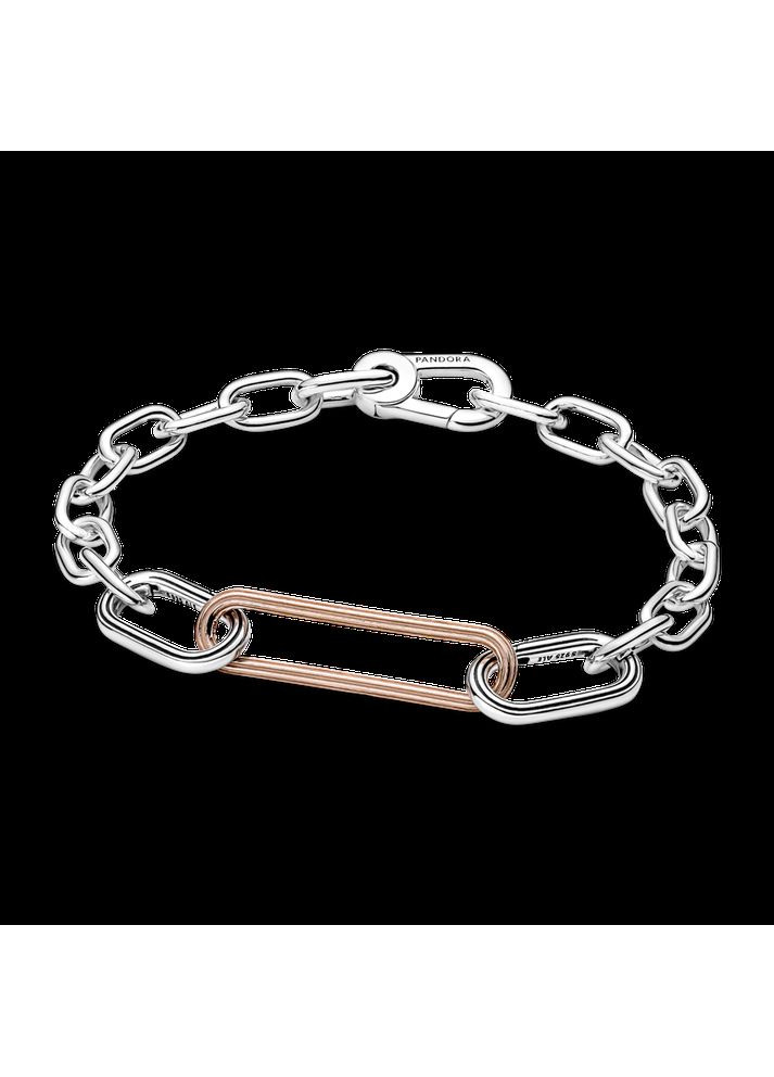 Срібний шарм-ланка з покриттям 14k рожевим золотом для браслетів Пандора Мі Kabluchka (355346732)