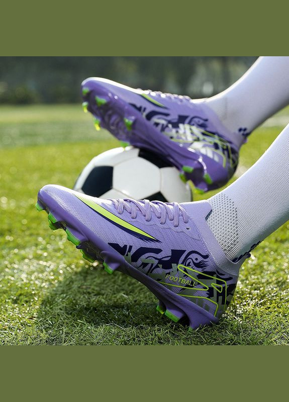 Фиолетовые футбольные бутсы No Brand без шнурков