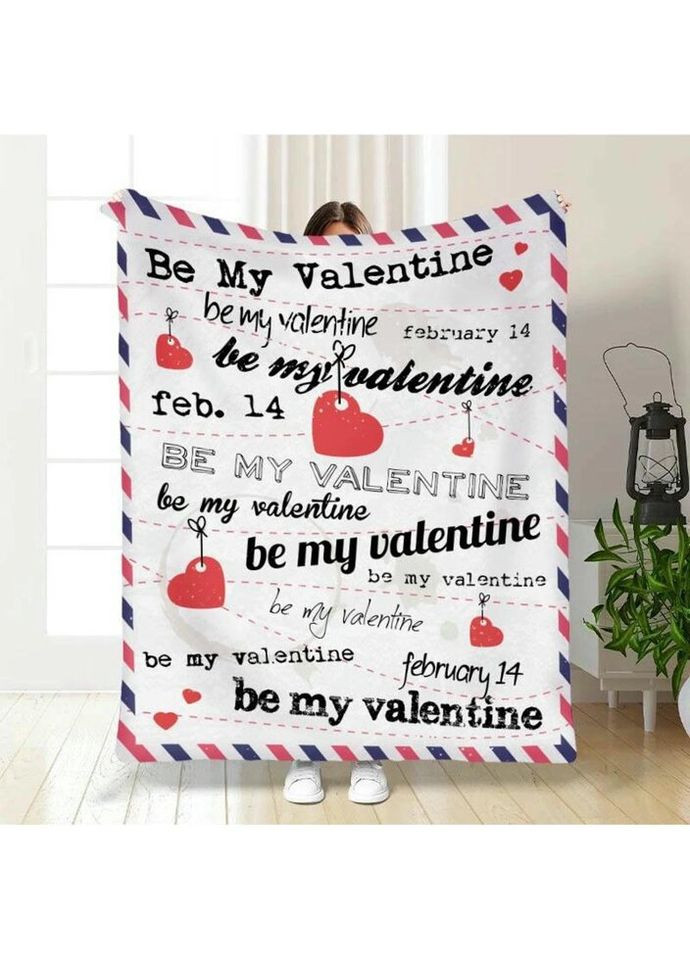 Плед 3D із побажаннями "Be My Valentine" 3301_B 15625 135х160 см FlexDress (335979089)