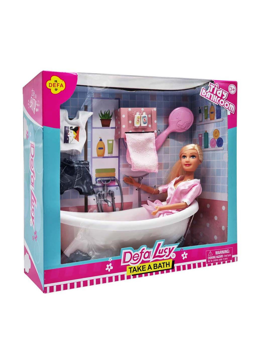 Дитяча лялька з ванною 8444 рушник гребінець одяг Defa (292555926)