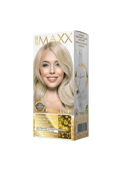Фарба для волосся 0.1 Платиновий блонд 50 мл+50 мл+10 мл Maxx Deluxe (284722526)