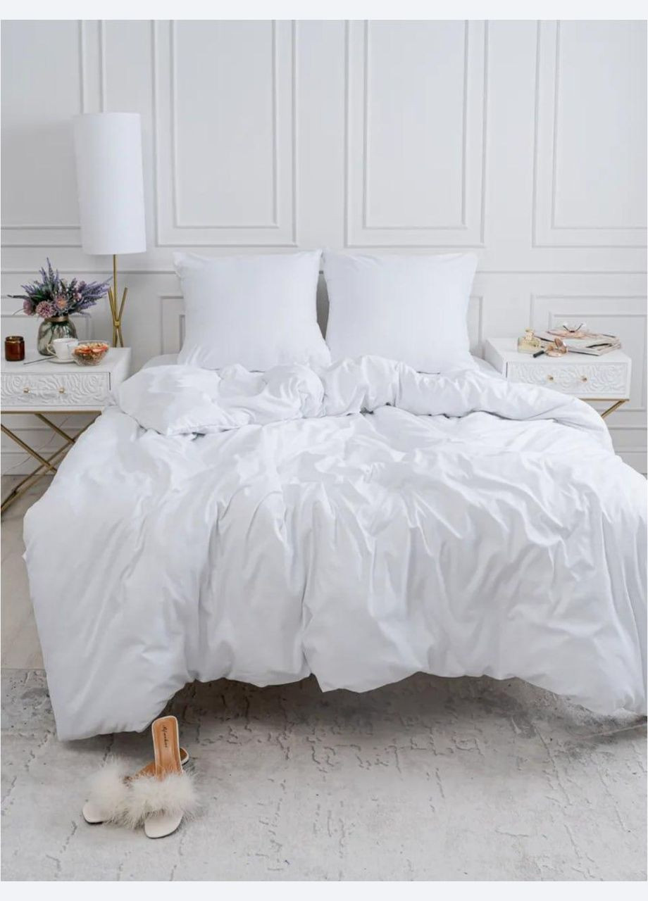 Постільна білизна з бавовни Євро 200х220 наволочка 50х70 2 шт Білий (П4К-Post-ukr-0013-03-01) No Brand (316531868)