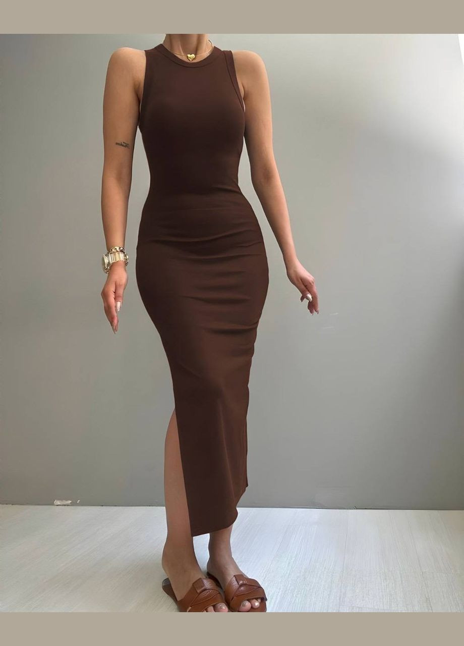Коричнева повсякденний сукня No Brand однотонна