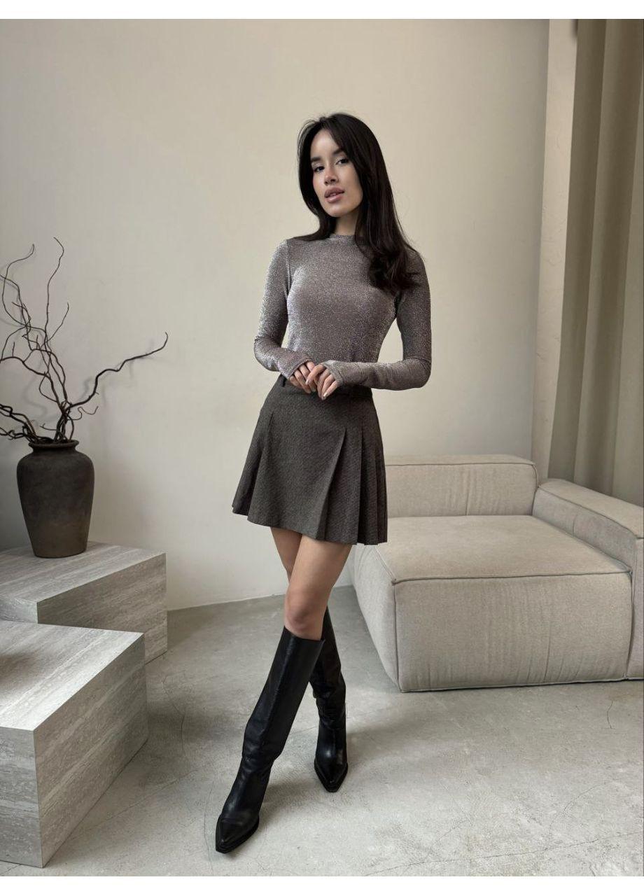 Лонгслів із люрексу, колір Темно-бежевий Fashion (373005884)