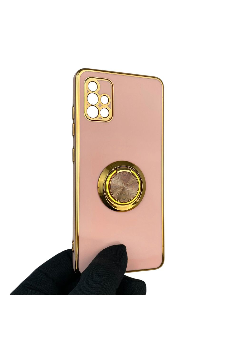 Чехол для Galaxy A51 SM-A515F с кольцом-подставкой с золотой окантовкой на самсунг а51 пудровый gs1 Samsung (366229871)