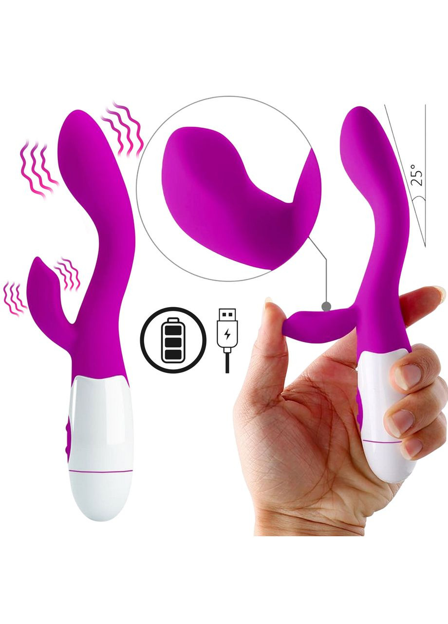 Вібратор Rabbit із стимуляцією клітора, іграшки для дорослих вбудований акумулятор USB China (317747576)