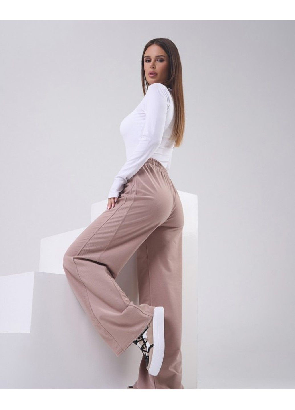 Спортивні штани 14800 бежевий ISSA PLUS (315714541)