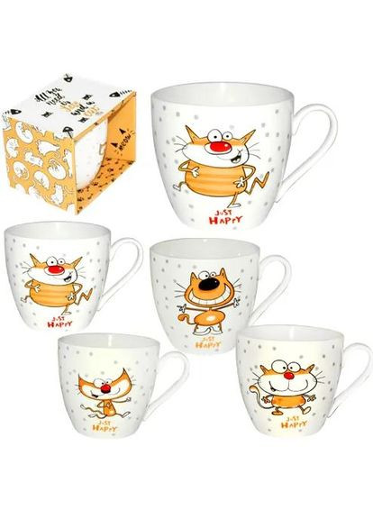 Чашка Happy Cat в подарочной упаковке 450мл ST416027 S&T (293083520)