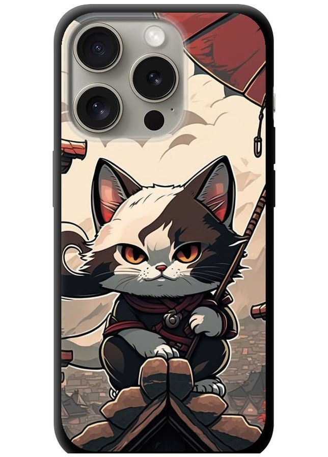 TPU черный чехол 'Япония - кот на крыше' для Endorphone apple iphone 15 pro (278239450)