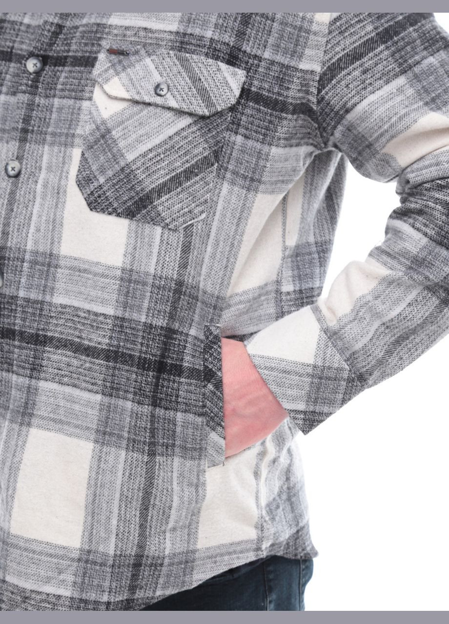 Серая повседневный рубашка в клетку Jean Piere