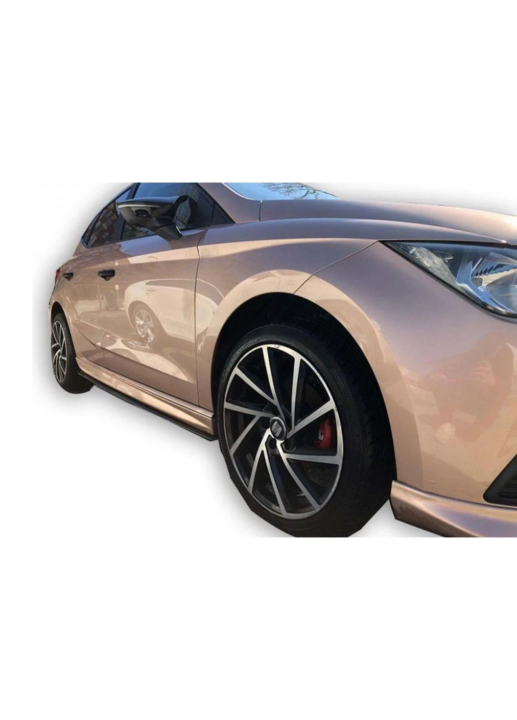 Бокові пороги DPT V-1 (чорний глянець) для 2017- рр Seat Ibiza (389261392)