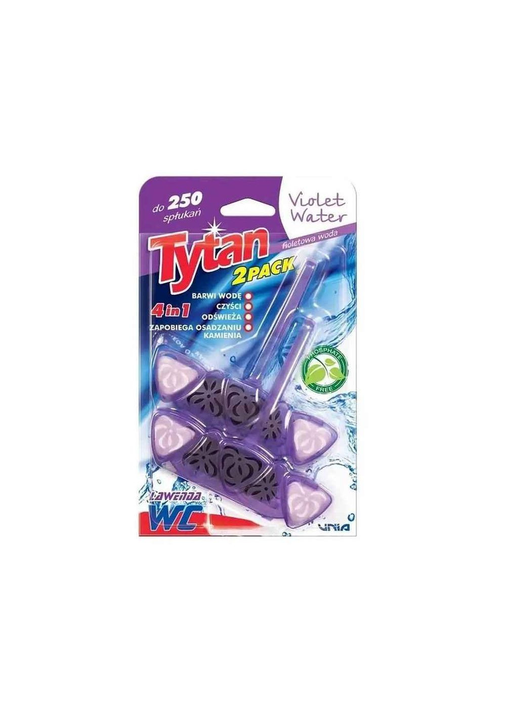 Блок для туалетів 2шт Чотирьохфазний 4в1 Blue Water Lavender 40г Tytan (370677525)