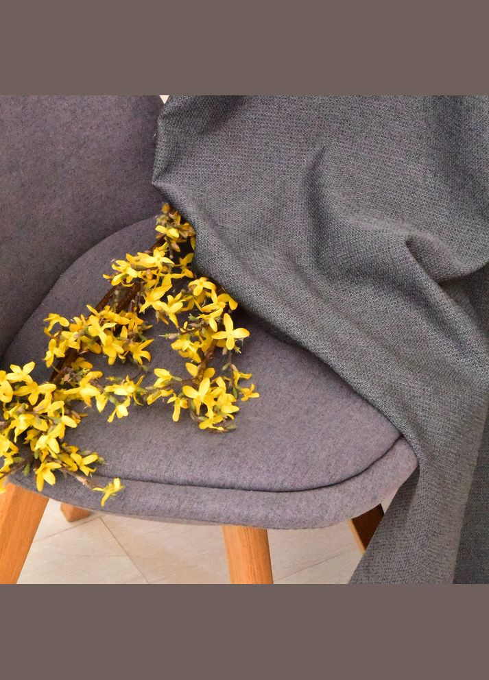 Комплект штор 2 шт Мешковина Лен 300х250 см, шторы, гардины, портьеры со шторной тесьмой графит IDEIA (328069134)