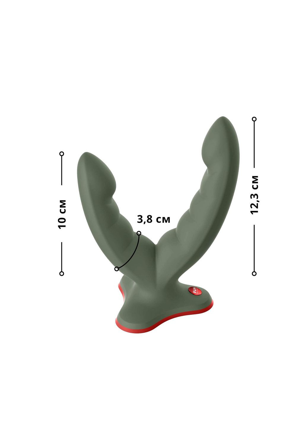 Подвійний фалоімітатор RYDE wild olive, гнучкі стовбури, присоска Fun Factory (315149408)