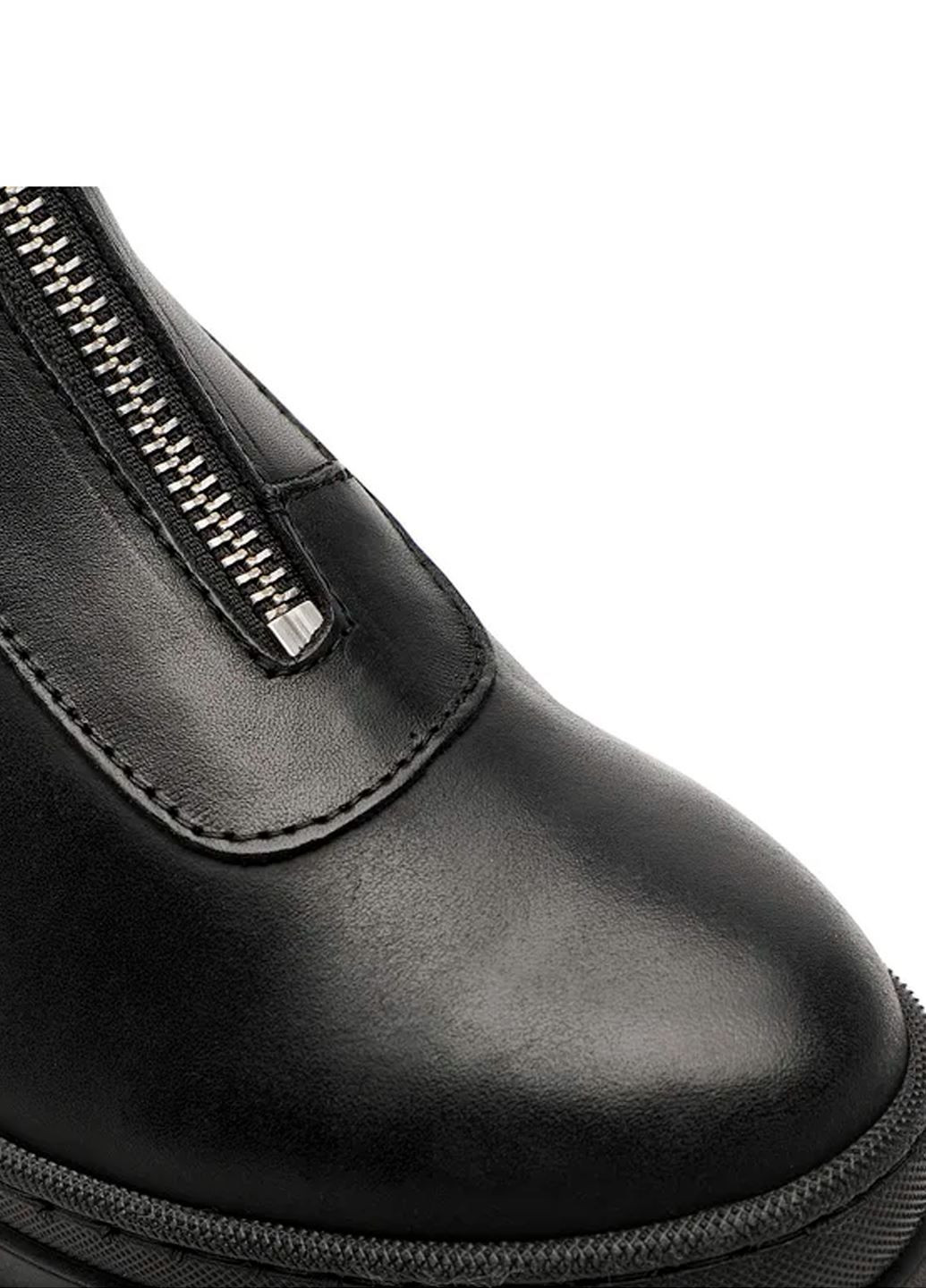 Осенние женские черные кожаные ботинки берцы Vero Moda без декора, с молнией