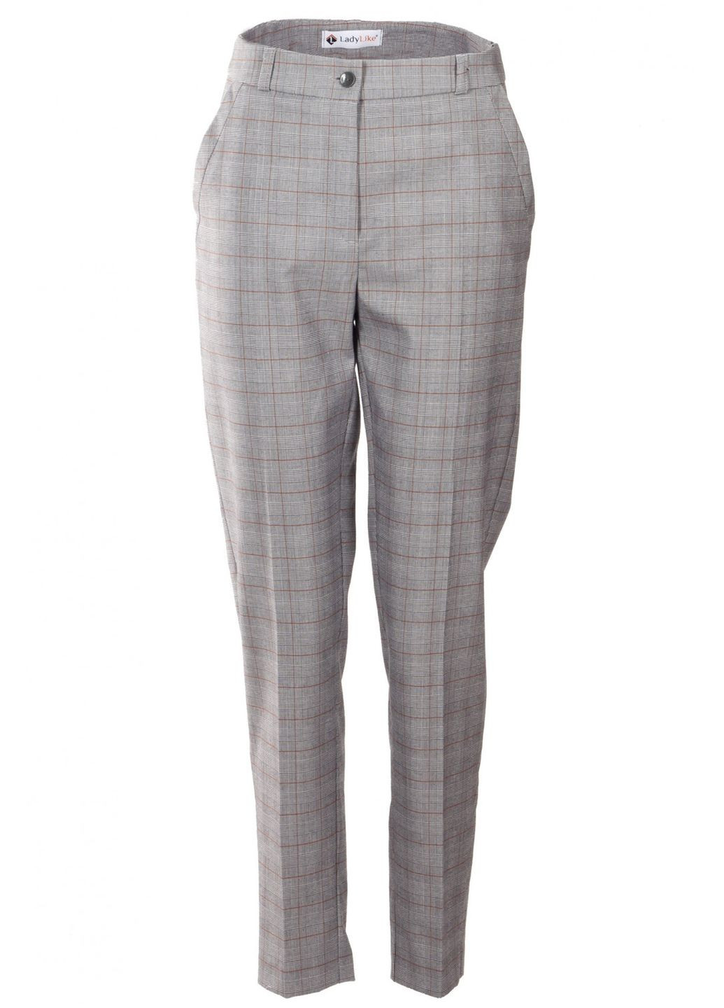 Жіночі брюки в клітинку вузького крою з кишенями (ll171120094) LadyLike (333341007)